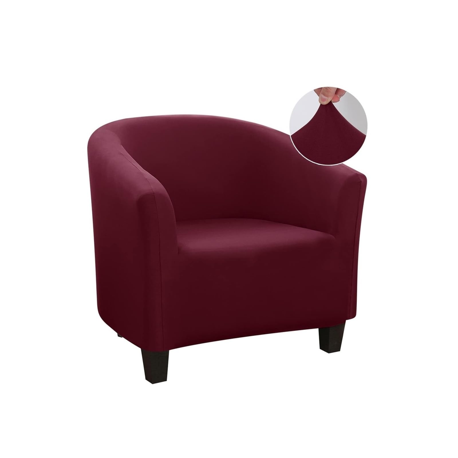BUAOGDVG Cover for cocktail, Chesterfield or Tullsta style armchair, universal, washable, non-slip, stretchy, for living room or counter, in velvet(Bordeaux,1 Pièce)