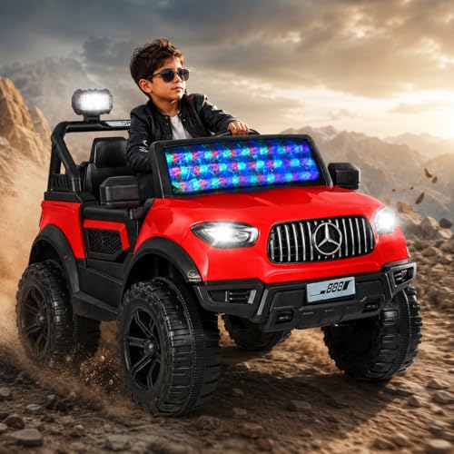 Image of Kawaii Kids 12V 4x4 Battery Operated Ride-On SUV for Kids with Parent Remote Control, Bluetooth, LED Lights, Corrosion-Resistant Paint, Big Size Electric Car for Boys & Girls Age 2-8 Years