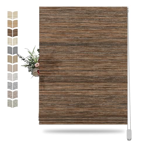 BERISSA Faux Bamboo Roman Shades Walnut