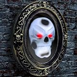 [ Motion Activated & Light Sensor Design ] Halloween Animatronic Talking Haunted Mirror with Creepy Sound and Light, Scary Halloween Decorations Indoor Wall Mounted Magic Mirror Horror Prop Decor
