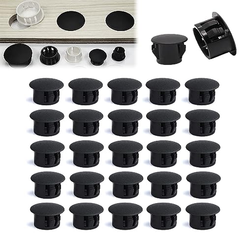 Image of Various Size - Nylon Plastic Hole Plug Round Drill Hole for Holes Cabinet Hole Plugs Black (25 mm - 20 pcs No Box