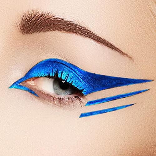Image of Krayons Insta Dri Sparkling Eyeliner, Blue, 7ml And Power Stay Nontransfer 12hrs Stay Matte Liquid Lipstick, Wow Nude, 4ml