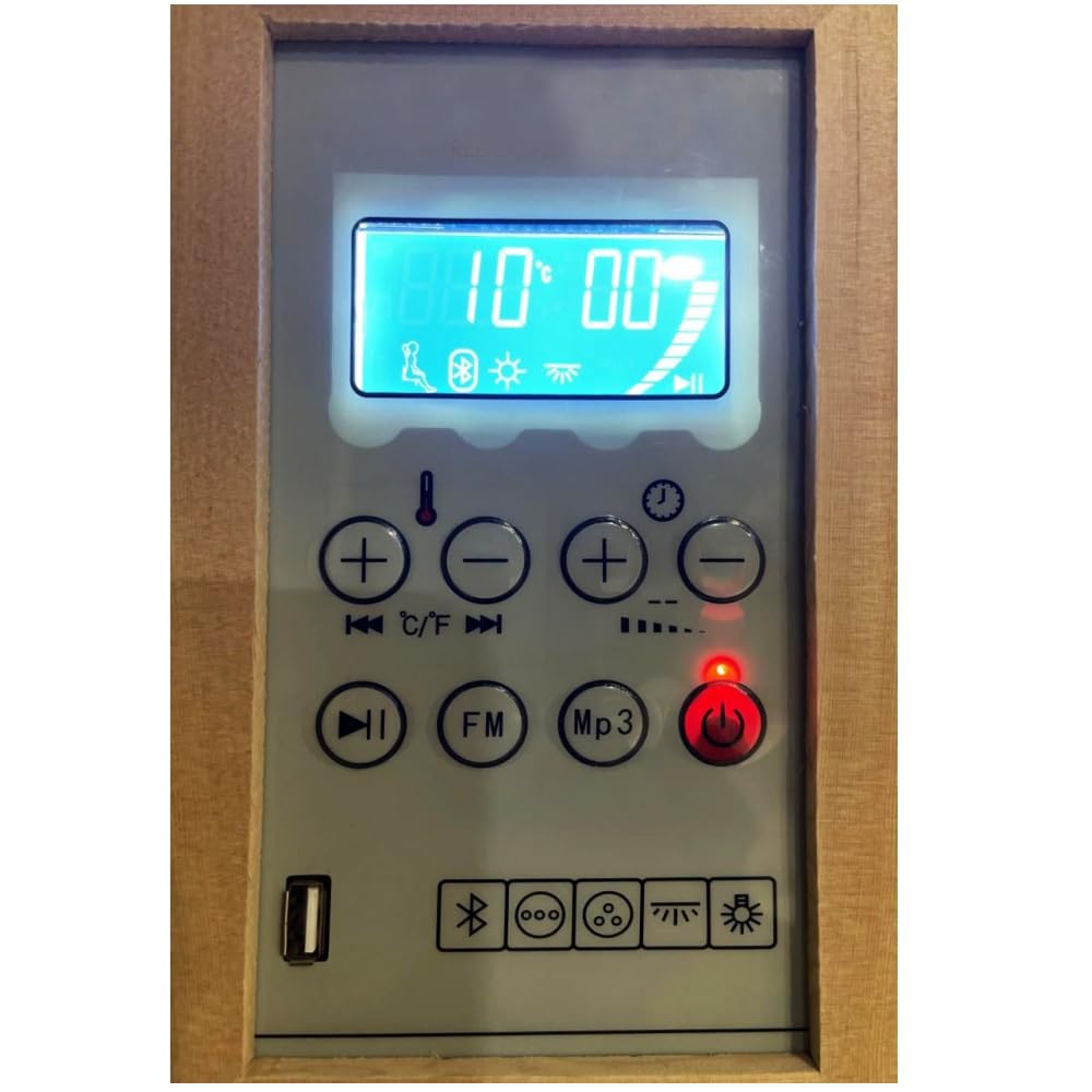Bagno Italia Sauna infrarossi-finlandese da 170x120 cm con stufa irradianti full spectrum bluetooth