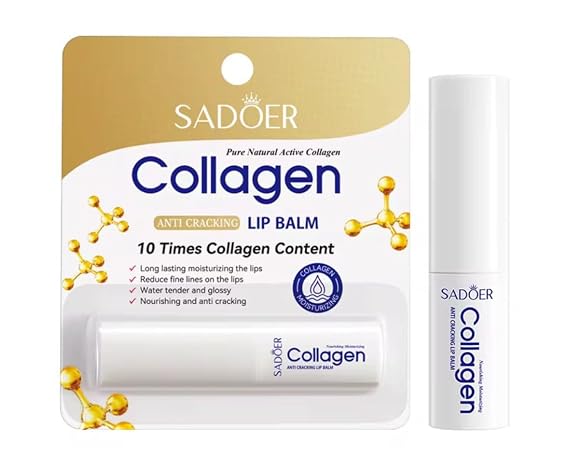 مرطب الشفاه Sadoer Collagen - مرطب، مهدئ، حماية طويلة الأمد، حماية طوال الموسم