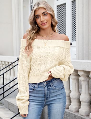 Image of ZAFUL Women V Neck Button Knit Crop Sweaters Batwing Sleeve V Back Ribbed Hem Pullover Sweater