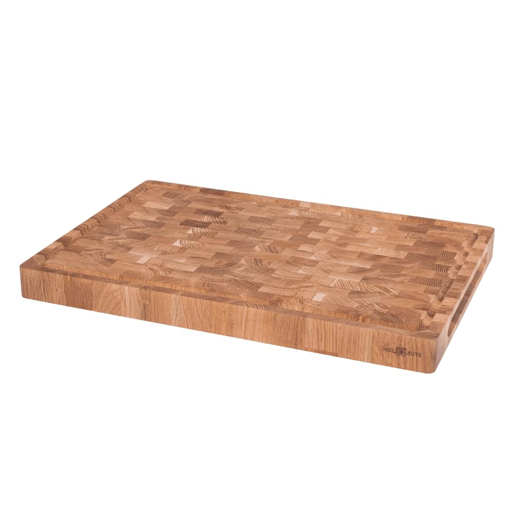 Stirnholz Schneidebrett Eiche Holz 50 x 35 x 4 cm | Holz-Leute