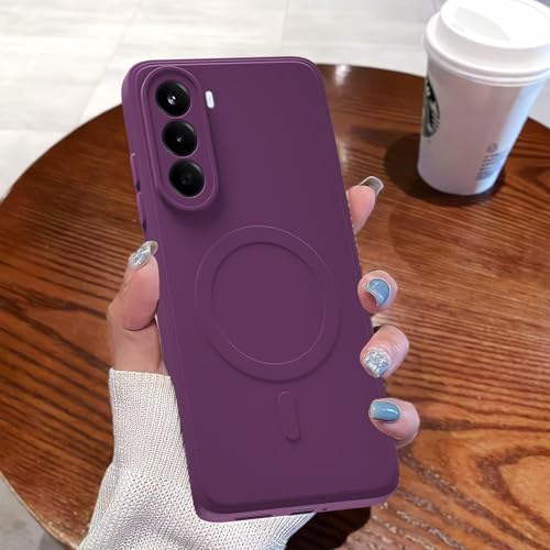 Image of Hupshy Back Cover for OnePlus Nord CE 6 Lite 5G Soft Matte Silicone Mag-Safe Design (Mag-Safe Not Support) Camera Protection | Slim Fit Bumper Cover (Purple)