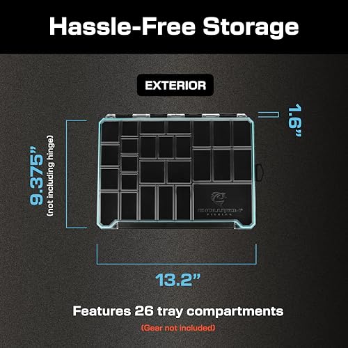 Image of Evolution Fishing BallistiX Terminal Tackle Tray - Waterproof, Anti-Corrosion, One Hand Latch, Clear Lid, Lure Box, Tackle Storage