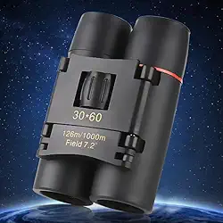 Binóculos compactos 30 x 60 para adultos, mini binóculos dobráveis com estojo de transporte para viagens, passeios turísticos, caminhadas, teatro, esportes, observação de pássaros