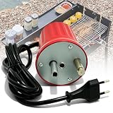 GBKDQQ Grillmotor, Barbecue Grillmotor, DC 220V-240V Elektromotor Grill, ABS Barbecue Rotator Motor Grill, EU-Stecker, Elektrische Maschine Outdoor BBQ Werkzeug Zubehör(Rot)