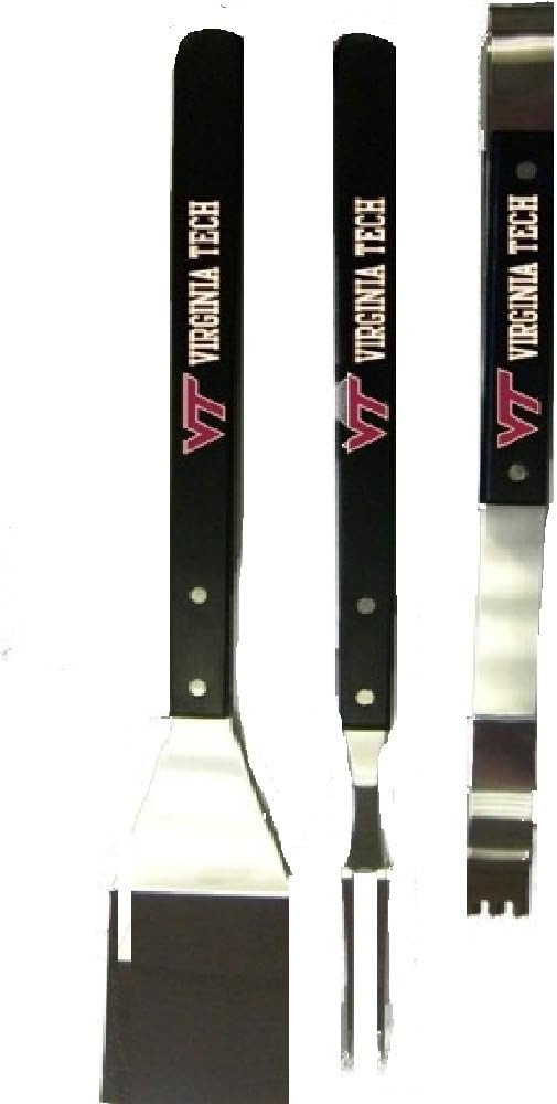 Grill Topper GTTOOLSVTU Virginia Tech 3Piece BBQ Tools Barbecue Tool Sets