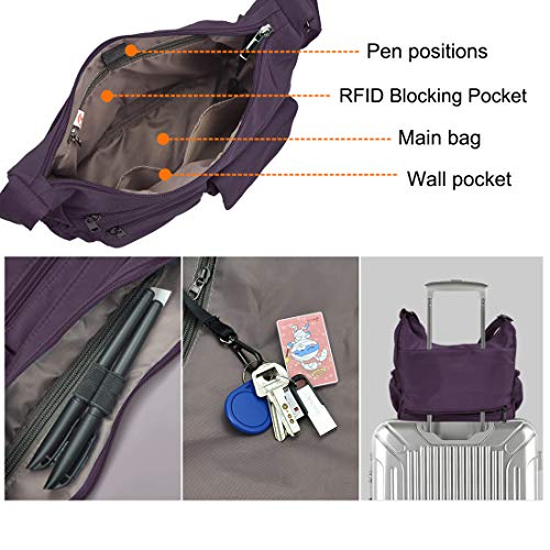 Image of VOLGANIK ROCK Crossbody Bags for Women RFID Lightweight Travel Shoulder Bag Waterproof Nylon purses and handbags Pocketbook