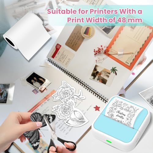 Image of Mini Printer Sticker Paper for Thermal Mini Printer iPhone M02 /T02 /M02S /M02Pro and CP1 /TP6 /TP6-S Bluetooth Pocket Printer, 5 Rolls 57mm x 30mm Mini Printer Paper for Journal,To-do-list, Item Label