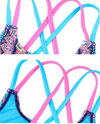 iDrawl Mädchen Bademode Tankini Set UPF 50+ UV-Schutz Anzug,12-14 Jahre