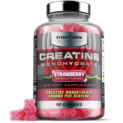 Iron Labs Nutrition Creatine Monohydrate Gummies for Men and Women (90 Gummy Bears) - Lab Tested 3600mg Per Serving - Strawberry Flavor - High Strength Creatine for Men & Women (90 Vegan Gummies) Cover
