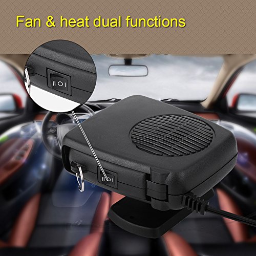 Car Heater, Fydun Car Defroster 2 in 1 Portable Windshield Heater 12V 150W Ceramic Heating Cooling Heater Fan Demister Universal Switch Heated Heating Pad
