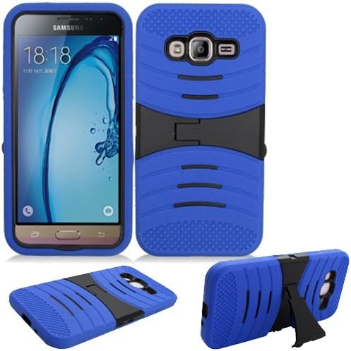 Amazon Com Phone Case For At T Samsung Galaxy Express Prime Galaxy Sol Cricket Galaxy Amp Prime Rugged Heavy Duty Armo Cover Blue Black Stand Verizon Samsung Galaxy J3 V Cell Phones Accessories
