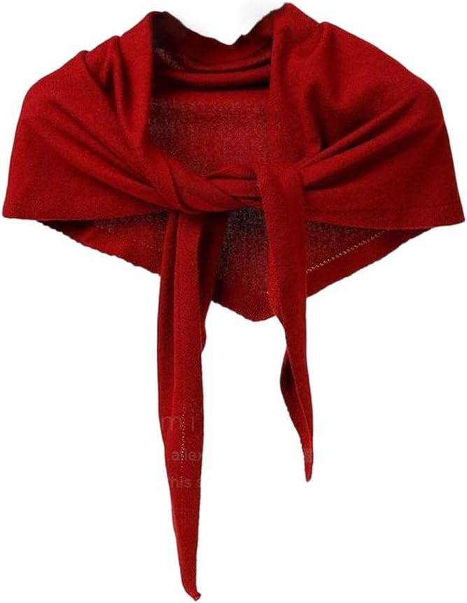 Women Triangles Scarf Shawl Wool Neck Warmer Solid Color Cowl Female Soft Knit Accessories