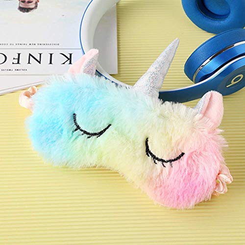 4 Pack Unicorn Sleeping Mask For Girls Soft Plush Blindfold Cute Unicorn Horn Panda Koala Sleep Masks Eye Cover Eyeshade For Kids Teens Women Plane Travel Nap Night Sleeping #TOP1