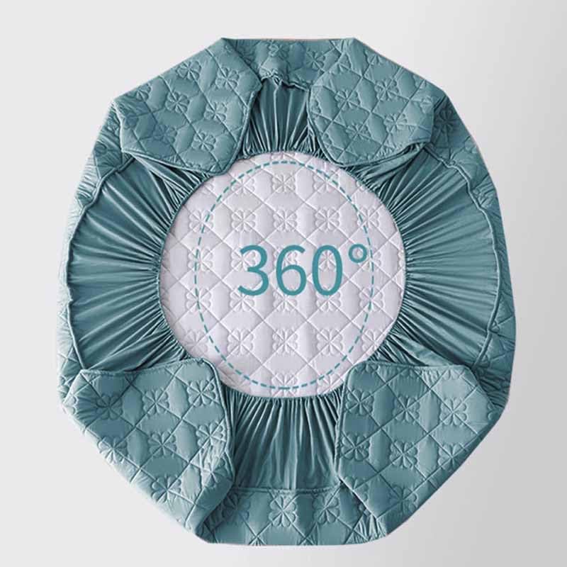 Protector de colchón redondo impermeable, sábana bajera elástica, color sólido, 100 cm de diámetro y suave, perfecto para el hogar y viajes, artículos esenciales de ropa de cama de cuna