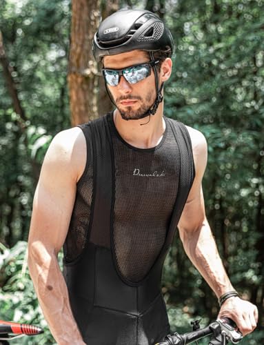 Przewalski Camiseta masculina sem manga para ciclismo, secagem rápida, coletes de camada base de bic