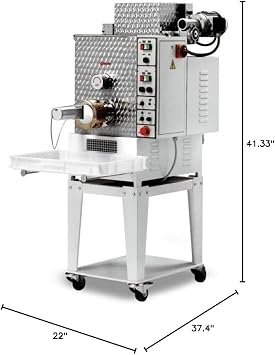 Omcan Commercial Heavy-Duty Pasta Extruder Machine, 1.5 HP, 88 lbs/hr Output, 26 lbs & 17.6 lbs Dual Tank Capacity, 208V, Made in Italy 13440, large, Silver, PM-IT-0040