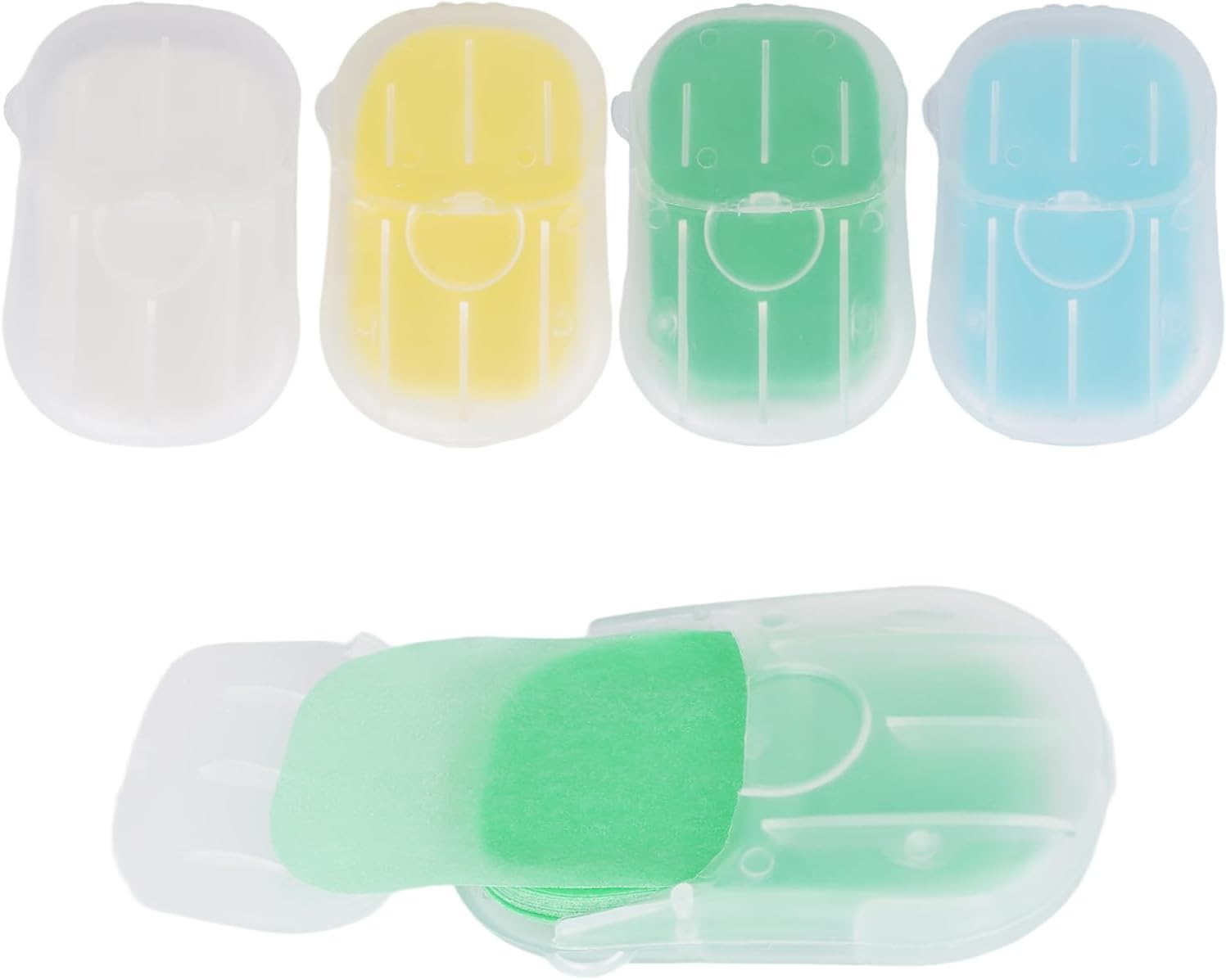 Soap Sheets for On the Go 50 Pieces Per Box, Disposable Paper Soap, Green Soap Sheets, as Travel Detergent, Outdoor Soap, Hand Soap, School Trip Must Haves, Total 4 Boxes