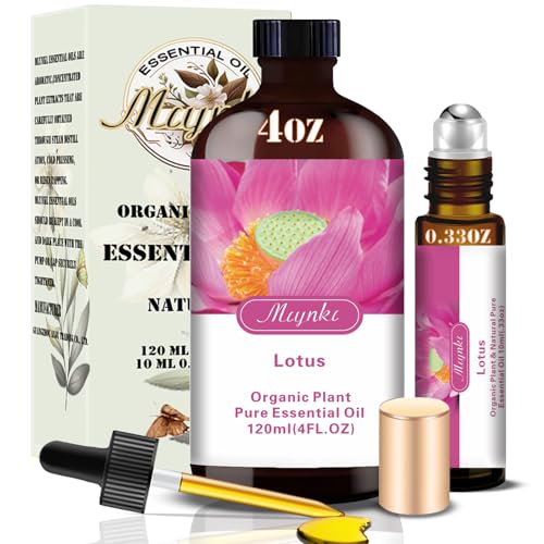 Lotus Fragrance Oil-Lotus Essential Oil 4.33oz (130ml)-100% Pure Natural Scent for Diffusers, Candles, Soap Making & Aromatherapy-Relaxing Home & Gift Essential Oil for Bath, Massage