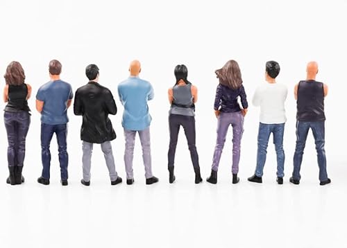 Miniatura 6 de American Diorama Car Meet 3 Figura 6, azul 76431 - Figura 124 a escala - Accesorio de diorama