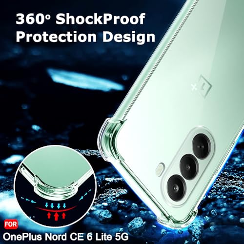 Image of TheGiftKart Crystal Clear Back Cover Case for OnePlus Nord CE 6 Lite 5G | Raised Bumps for Camera & Screen Protection | Ultra Clear Soft Silicone Back Case for OnePlus Nord CE6 Lite (TPU, Transparent)