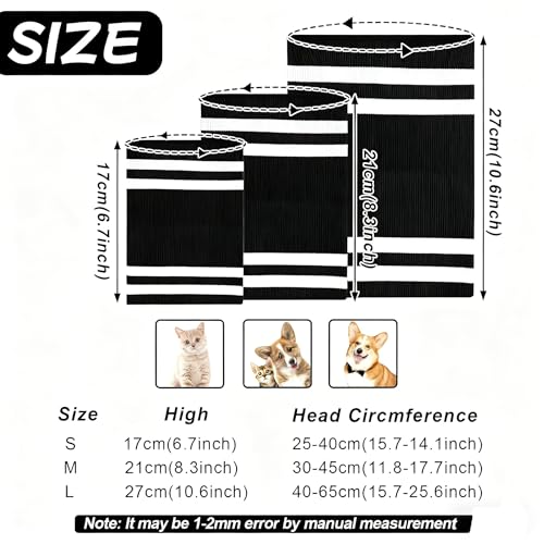 EASY JOY Ohrenschutz Hund & Gehörschutz für Hunde, Weicher Strick-Schutz für Wärme im Winter, Elastische Ohrenabdeckung gegen Schmutz, Für ruhigeres Verhalten bei Lärm, Schwarz, S