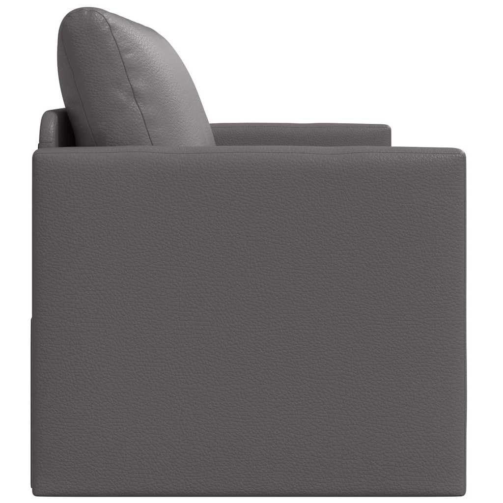 Sofá cama gris de piel sintética, 124 x 71 x 78 cm, moderno sofá plegable con función de sueño, resistente y duradero, para salón, estudio, apartamento, habitación juvenil