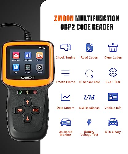 YAKEFLY OBD2 Scanner Diagnostic Tool,Car OBD2 Scanner Code Reader Engine Fault Code Reader Scanner,Vehicle Check Engine Light Scan Tool, Car OBDII/EOBD Diagnostic Scan Tool for All Vehicles After 1996 - Thumbnail 3