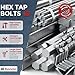 Kozelo 2 Pcs Hex Head Screws Bolts - [M10-1.5x160] 304 Stainless Steel Grade A2-70 Fully Threaded Hex Tap Metric Hexagon Head Machine Bolts Right Hand External Hex Drive, Silver