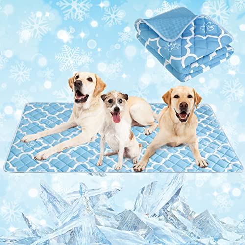 Expawlorer Upgraded Dog Cooling Mat - Extra Lare Ice Silk Summer Pet Self Cooling Mats, Washable Portable Keep Cool Pad For Dogs Cats Pets,Reusable Non-Slip Blanket For Grate Sofa Bed Outdoor #TOP20