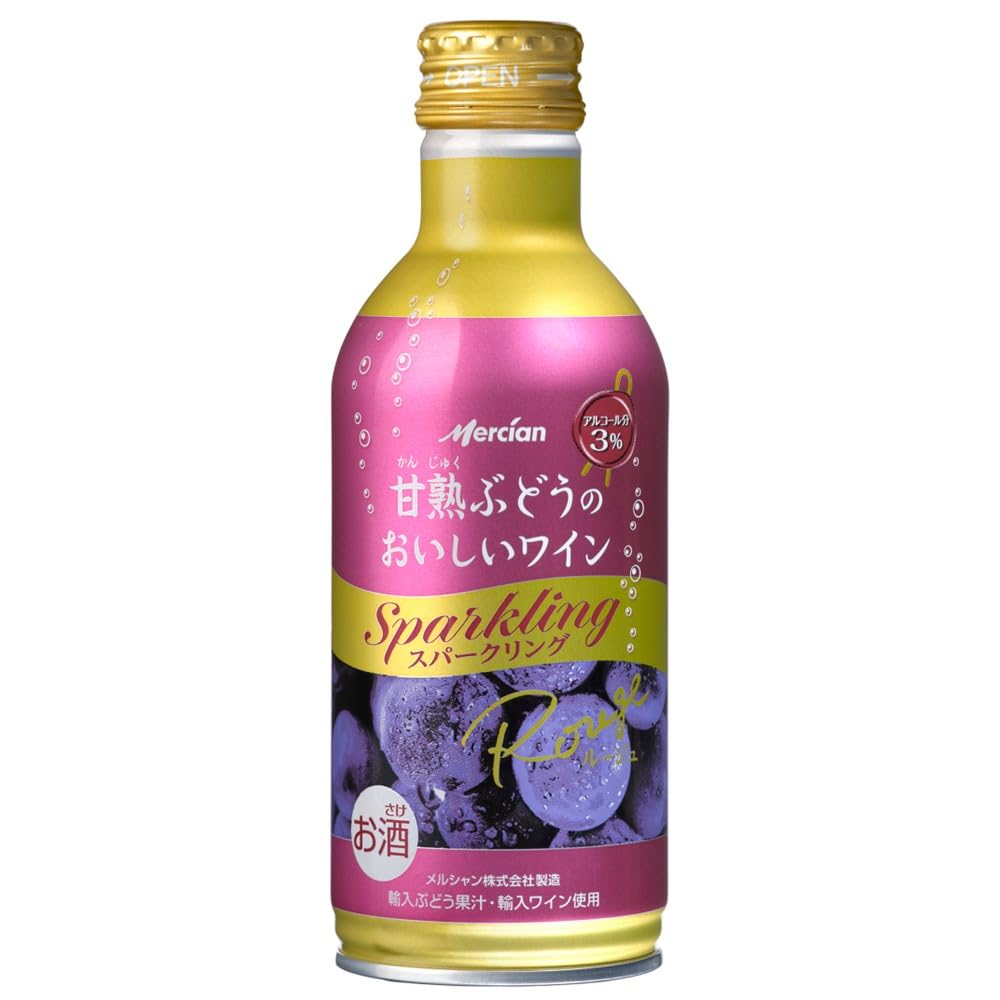 Amazon.co.jp: 甘熟ぶどうのおいしいワイン スパークリング 赤 缶
