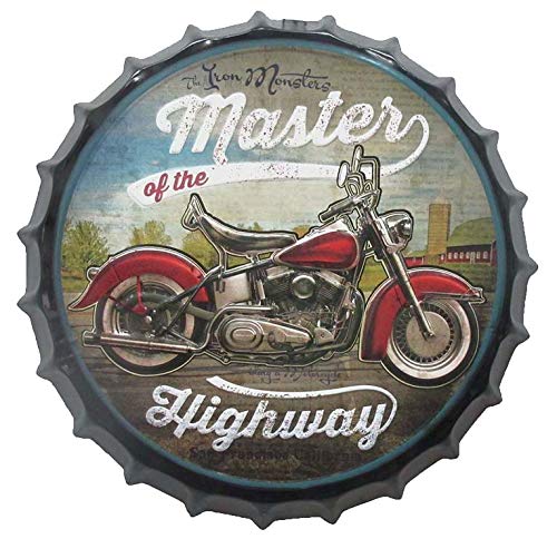 AVENUELAFAYETTE Décoration Murale métal - Cadre - Tableau - Capsule Moto - pub publicité - Vintage rétro - 40 cm