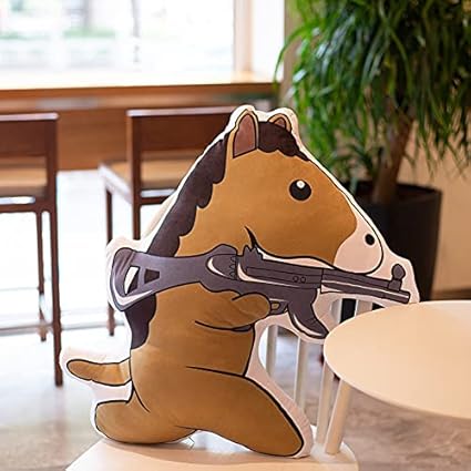 Amazon 面白いヒット砂の彫刻馬の枕絵文字人形人形ぬいぐるみ Heates ホーム キッチン