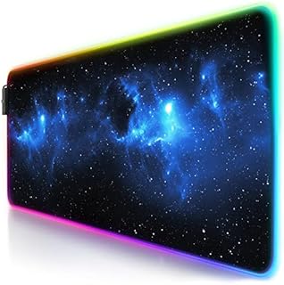 TITANWOLF - RGB Gaming Mouse Mat - 800x300mm - XXL Extended Large LED Mouse Pad - 7 Multi Colour and 4 Effect Modes  Non Slip Rubber Base - Mice Mat for MacBook Roccat Razer PC  Stars