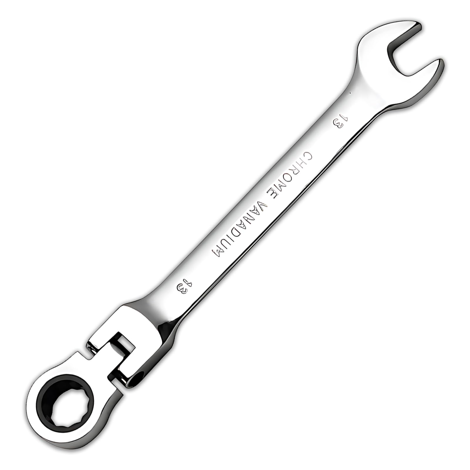 Nurhore Ratchet Spanner 13mm, Flex-Head Ratcheting Wrench, Chrome Vanadium Steel Metric Wrench