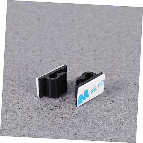 jojofuny 100pcs Sujetadores adhesivos para cables para gestión bajo escritorio, clips de fijación en plástico resistente para organizador de cables miniatura 6