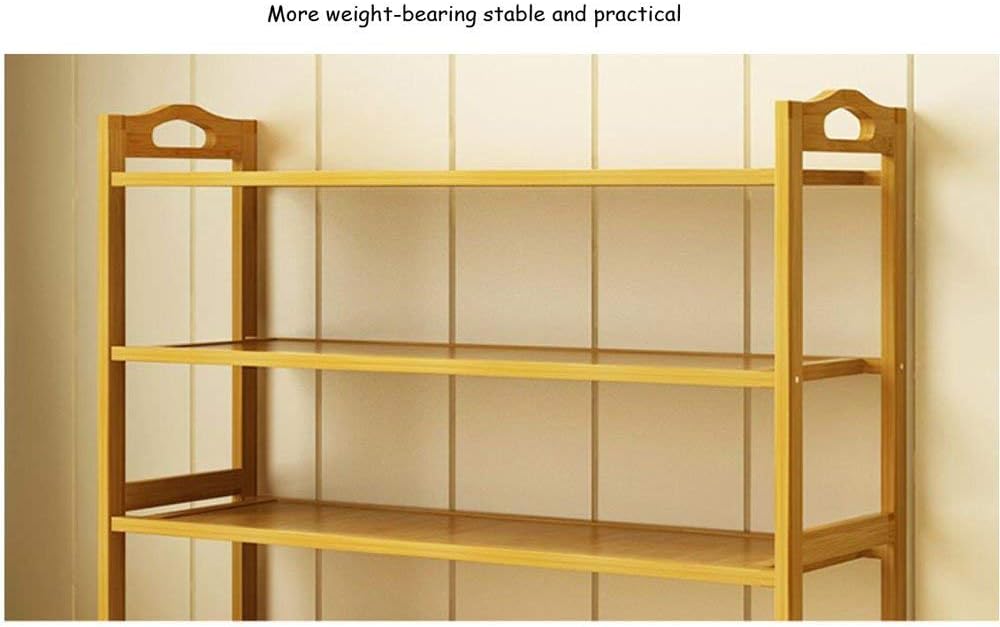 Shoe Rack Simple Home Multilayer Shoe Rack Storage Rack Assembly Dustproof Solid Wood Shoe Shelf Space Saving Shoe Cabinet (Size: 50/70/80/90/100cm Packing of 1) Wood Color (Size : 90CM)