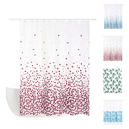 Home Treats Duschvorhangform und Schimmelpilz, 180 x 180 cm, 100 % Polyester, Mosaikmuster, Blumenmuster, Rotes Mosaik, 1 Stück Cover