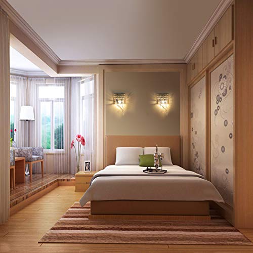 Apliques de Pared de Cristal K9 Modernos con Base E14 para Pasillo y Salón 7