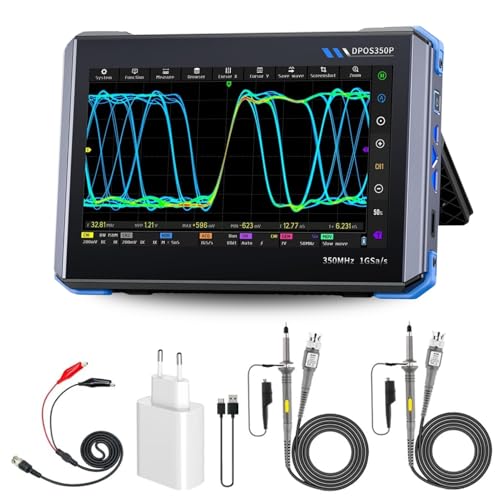 DEWIN Digitales Oszilloskop, DPOS350P 4-in-1 350mHz 1GSPS Tablet-oszilloskop Signalgenerator Spektrumanalysator Frequenzganganalysator