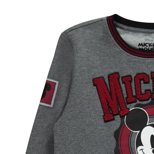 Mickey Mouse Boys Crewneck Sweatshirt - Chenille Logo Patch Pullover Sweatshirt - Classic mickey and Minnie Mouse Sweatshirt3