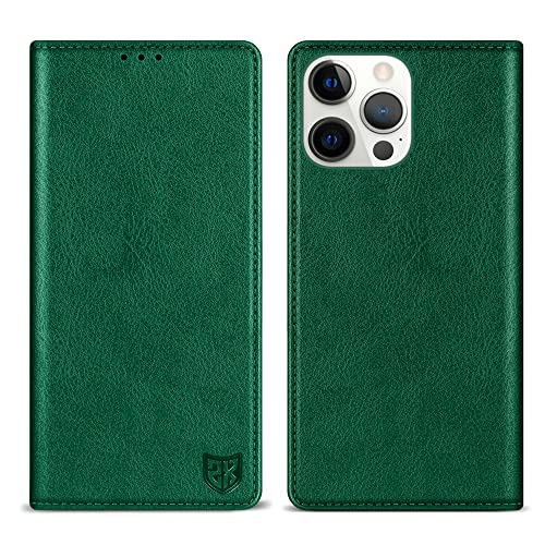 ZZXX iPhone 14 Pro Max 6.7 inch Cellular Phone Case, Wallet with RFID Blocking, Card Slot, Magnetic Leather Flip Protective Cover, Green - image 1
