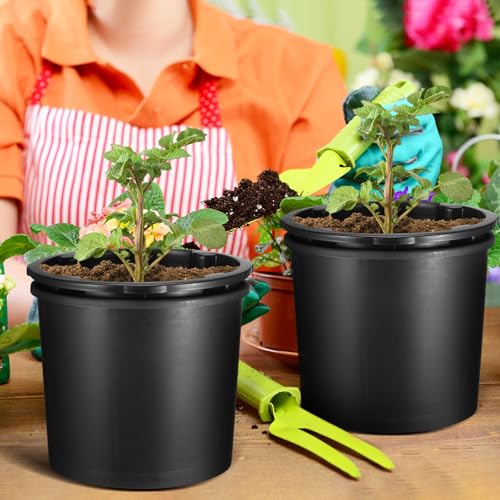 Caja para plantar patatas de PP negro de doble capa Uonlytech 7
