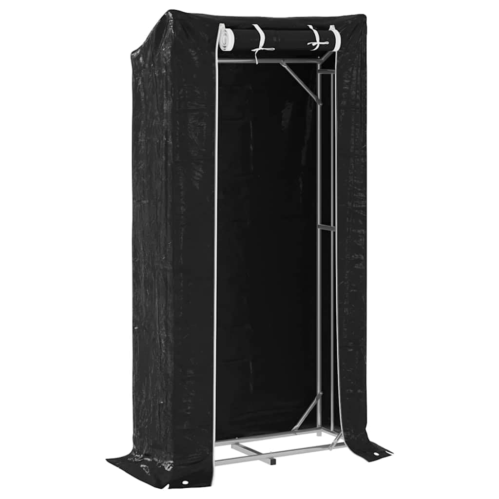 Estantería para leña con cubierta de lluvia y estructura de acero galvanizado, dimensiones 100 x 40 x 200 cm para un almacenamiento óptimo de la madera