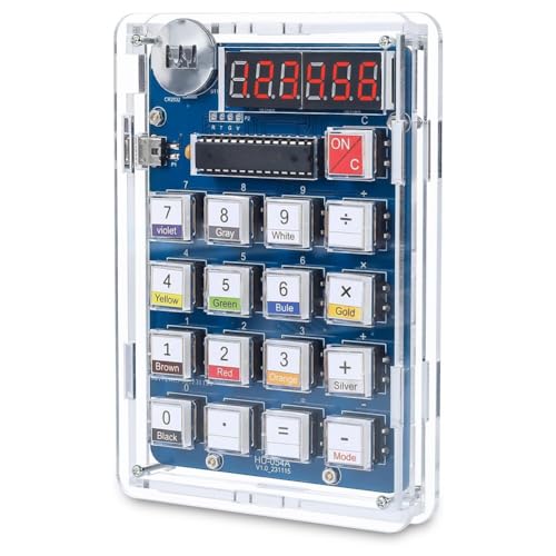 Grimmstr Welding Practice Kit Soldering Project Practice Kit Welding Practice Kit Metal 6-Digit DIY Calculator Kit USB/Battery Powered Desktop Calculator Welding Project Electronics Kit